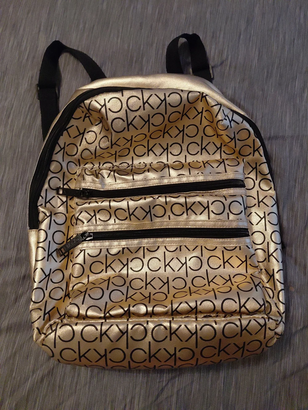 Calvin Klein Gold Logo-Print Backpack